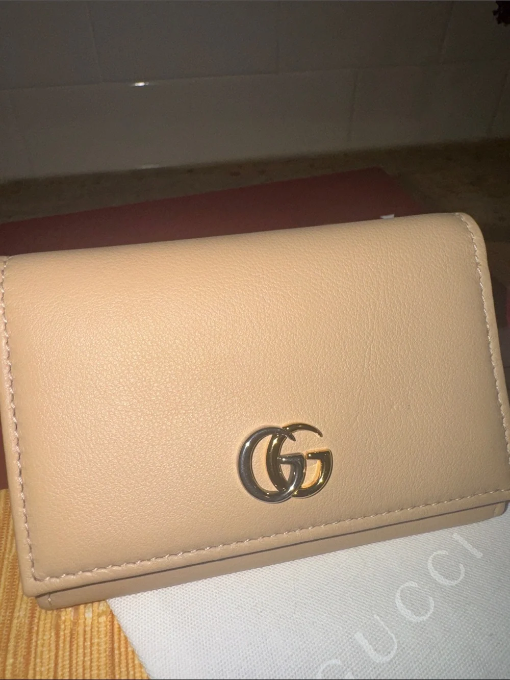 Gucci GG Marmont Beige Leather Compact Card Case Wallet “Light Beige” NWB - Picture 13 of 16